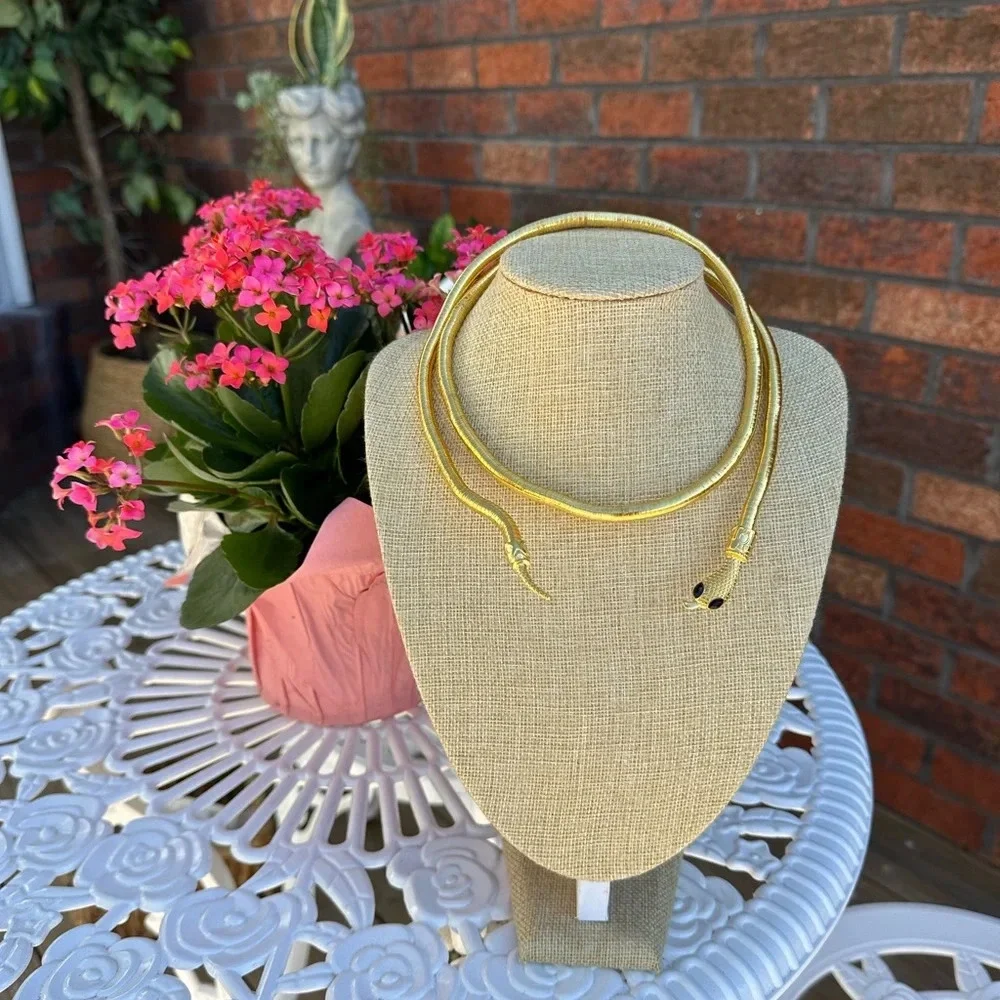 Anthropologie Gold Serpent Necklace - Picture 4 of 16